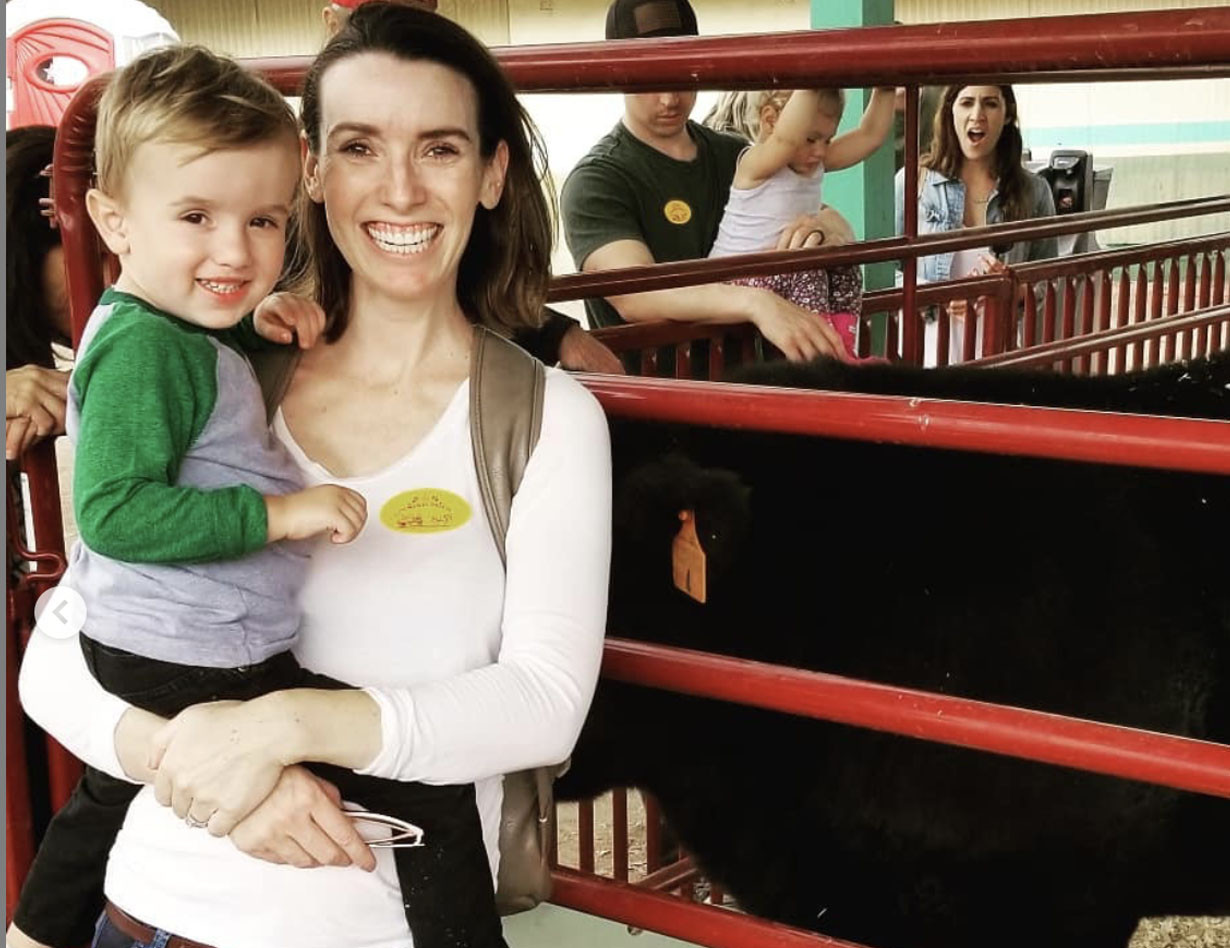 Mom & Child at Farm Petting Zoo